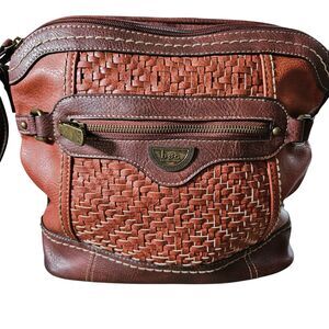 BOC Vegan Leather Crossbody Bag With Outer Pockets Adjustable Strap Zip Closure